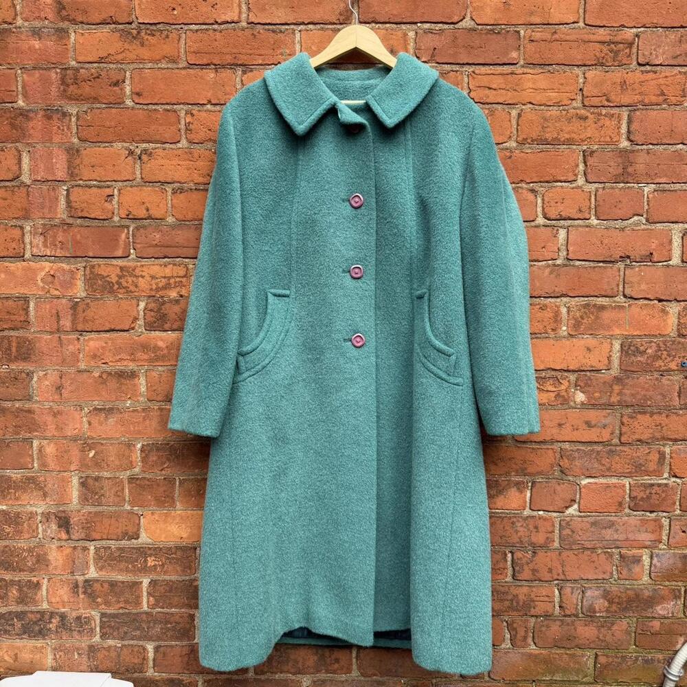 vintage alpacama royal wool long coat 70s XL